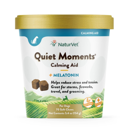 NaturVet Quiet Moments Dog Calming Aid with Melatonin Soft Chews 70ct