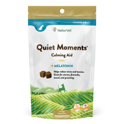 NaturVet Quiet Moments Dog Calming Aid with Melatonin Soft Chews 65ct
