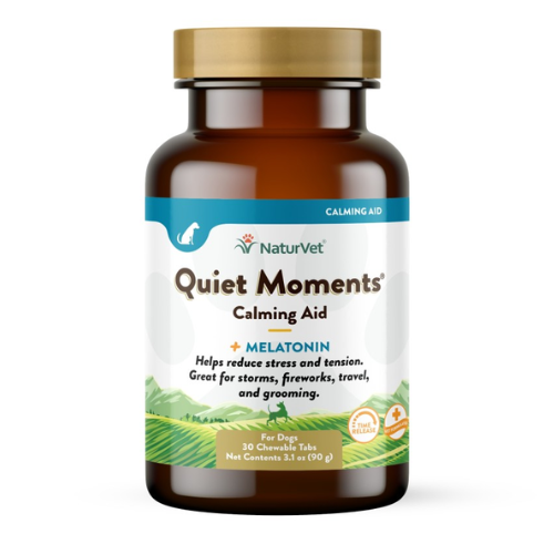 NaturVet Quiet Moments Dog Calming Aid with Melatonin Chewable Tablets 30ct