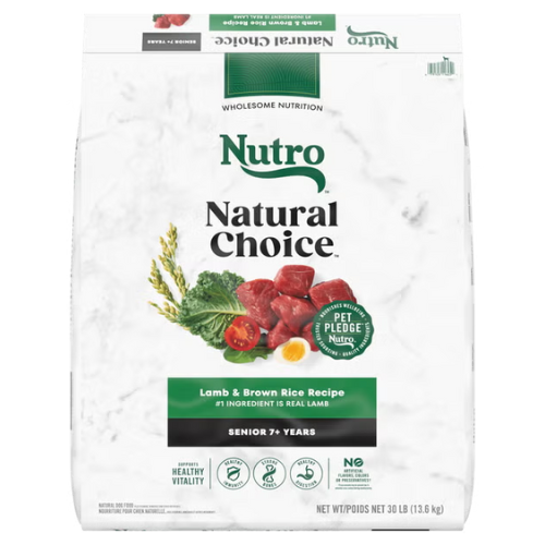 Nutro Natural Choice Senior 7+ Dog Lamb & Rice 30#