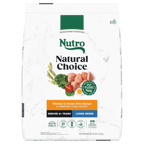 Nutro Natural Choice Senior 6+ Large Breed Lamb & Rice 30#
