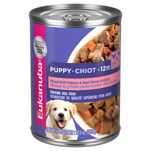 Eukanuba Puppy Mixed Grill Chicken & Beef Dinner in Gravy 12.5oz Can