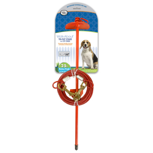 Four Paws Roam About Dog Tie Out Stake and Cable 25'