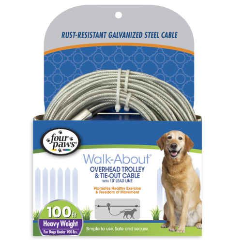 Four Paws Trolly Exerciser Heavy Weight Silver Cable 100'