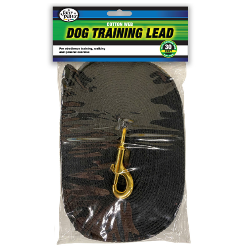 Four Paws Dog Training Leash Web 30' Black