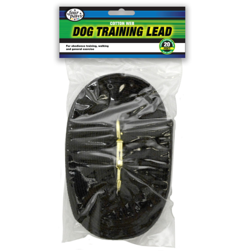 Four Paws Dog Training Leash Web 20' Black