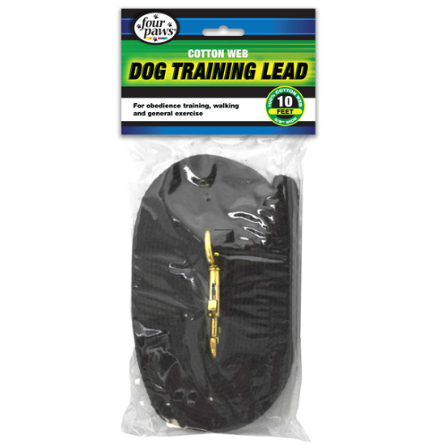 Four Paws Dog Training Leash Web 10' Black