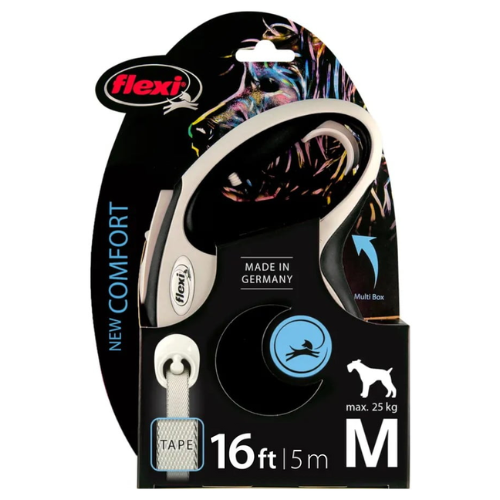 Flexi Comfort Tape Dog Leash Retractable Medium 16' Gray