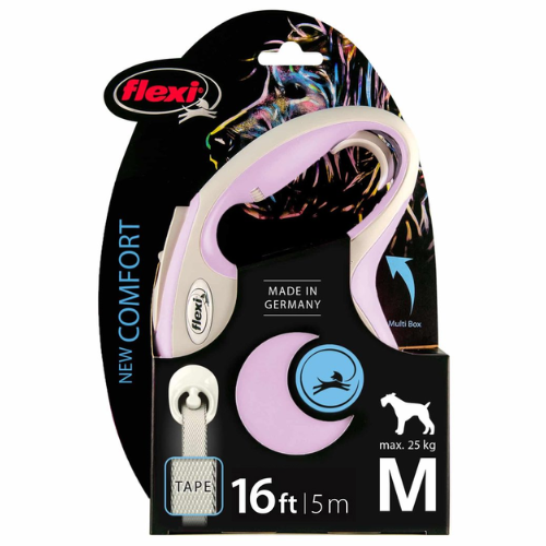 Flexi Comfort Tape Dog Leash Retractable Medium 16' Pink