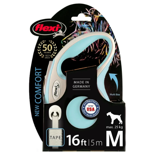 Flexi Comfort Tape Dog Leash Retractable Medium 16' Blue