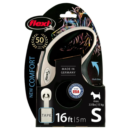 Flexi Comfort Tape Dog Leash Retractable Small 16' Gray