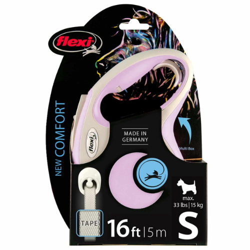 Flexi Comfort Tape Dog Leash Retractable Small 16' Pink