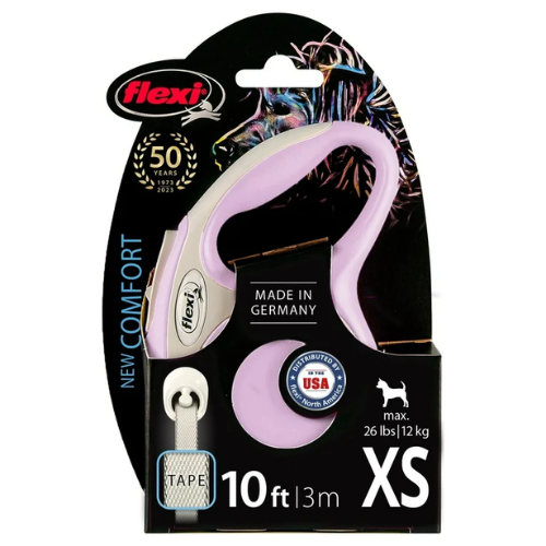 Flexi Comfort Tape Dog Leash Retractable X-Small 10' Pink