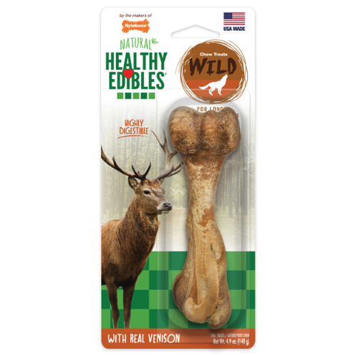 Nylabone Healthy Edibles Wild Large Dog Bone Venison