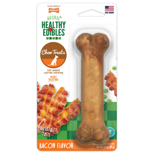 Nylabone Healthy Edibles Medium Wolf Dog Bone Bacon