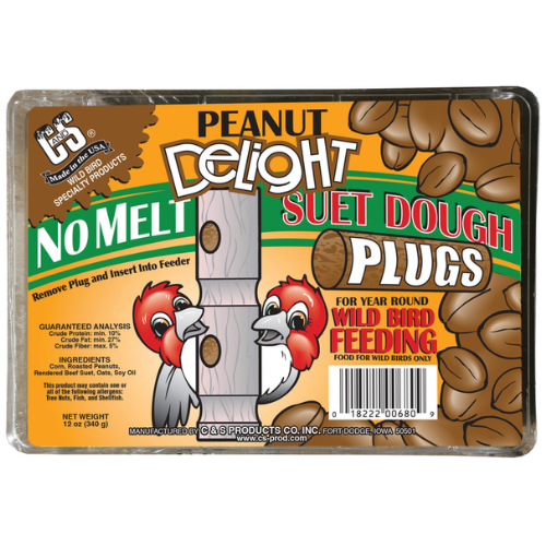 C&S Suet Plug No Melt Peanut Delight 4pk 12oz