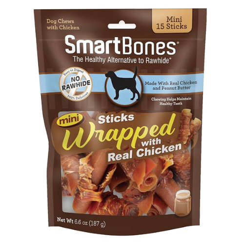 SmartBones Peanut Butter Wrapped Chicken Sticks Mini Dog Chews