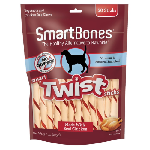 SmartBones Twist Sticks Chicken Dog Chews 50pk