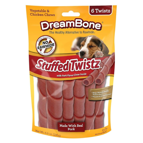 DreamBone Dog Treats Stuffed Twistz Pork 6pk