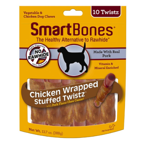 SmartBones Chicken Wrapped Stuffed Twistz Pork Dog Chews 10pk