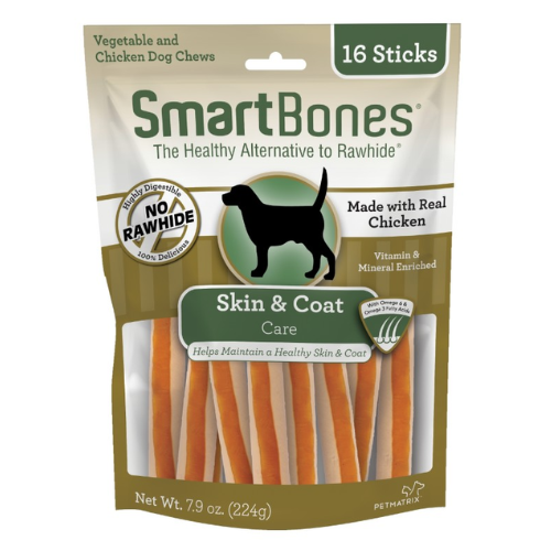 SmartBones Skin & Coat Dog Chews 16pk