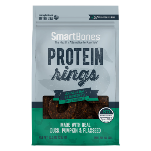 SmartBones Dog Treats Protein Rings Duck 10.5oz
