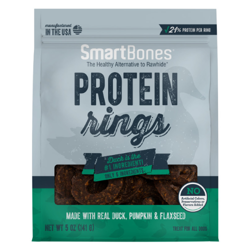 SmartBones Dog Treats Protein Rings Duck 5oz