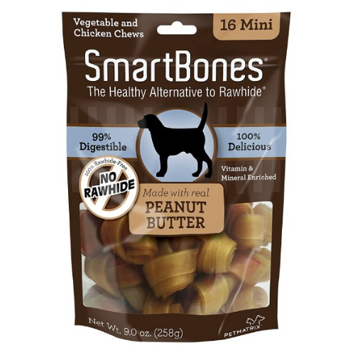 SmartBones Peanut Butter Mini Dog Chews 16pk