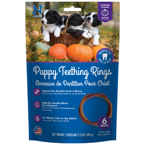 N-Bone Puppy Teething Rings Pumpkin 6pk