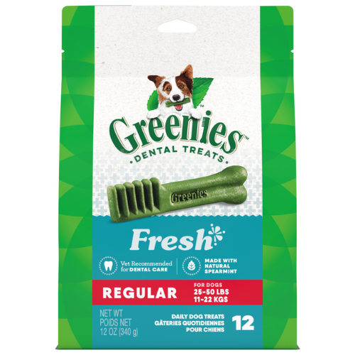 Greenies Dental Dog Treats Fresh Spearmint Regular 12oz