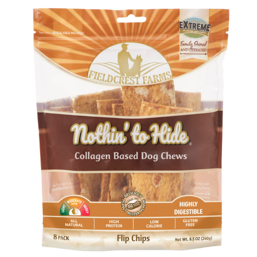 Fieldcrest Farms Nothin To Hide Collagen Dog Chews Peanut Butter Flip Chips