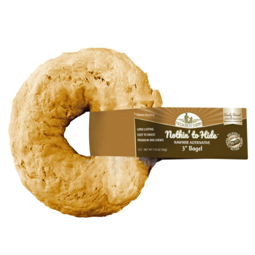 Fieldcrest Farms Nothin To Hide Dog Chew Peanut Butter Bagel 3"