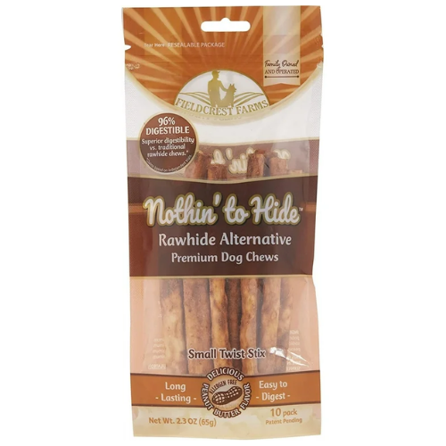 Fieldcrest Farms Nothin To Hide Collagen Dog Chews Small Peanut Butter Twist