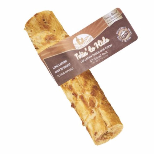 Fieldcrest Farms Nothin To Hide Dog Chew Peanut Butter Roll 5"