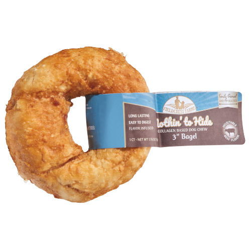 Fieldcrest Farms Nothin To Hide Dog Chew Beef Bagel 3"