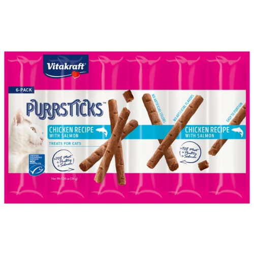 VitaKraft Cat Treats Purrsticks Chicken Salmon 6 Pack