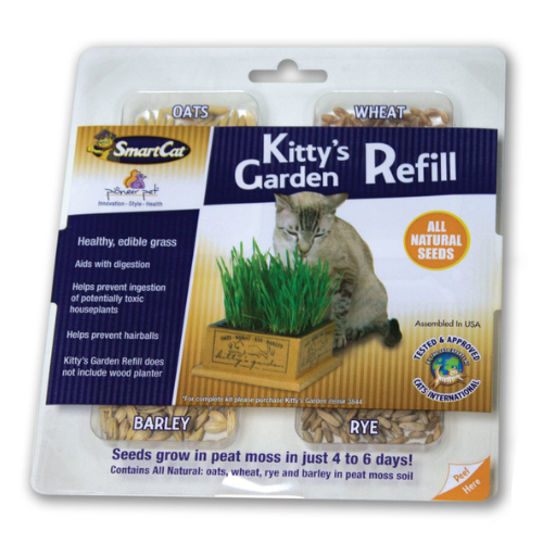 SmartCat Cat Treat Kitty's Garden & Refill Kit Organic Grass