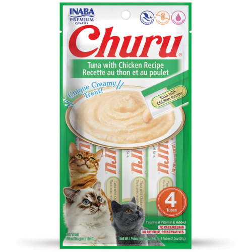 Churu Lickable Cat Treats Tuna With Chicken 4 Pack .5oz