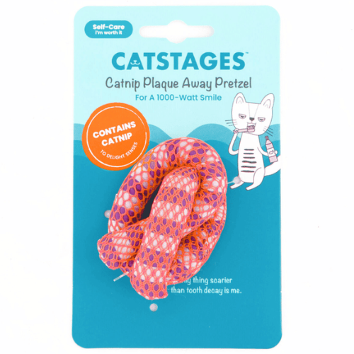 Petstages Cat Toy Plaque Away Catnip Pretzel