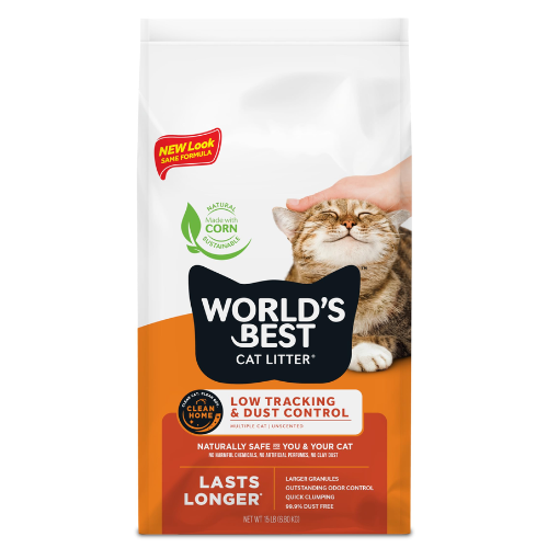 World's Best Cat Litter Low Tracking & Dust Unscented Clumping Corn Cat