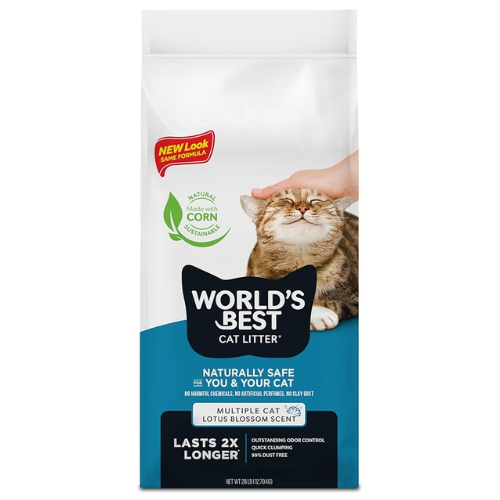 World's Best Cat Litter Lotus Blossom Scented Clumping Multi Cat Corn Litter