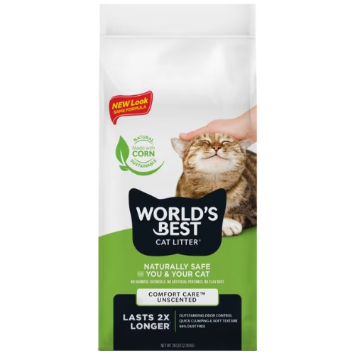 World's Best Cat Litter Unscented Clumping Corn Litter 28#