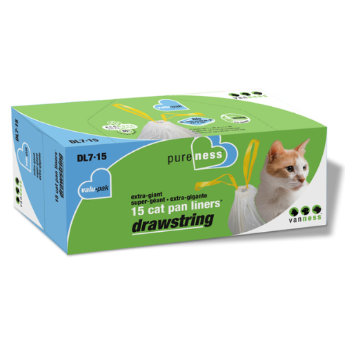 Van Ness Drawstring Cat Litter Pan Liners Extra Giant 15 Pack