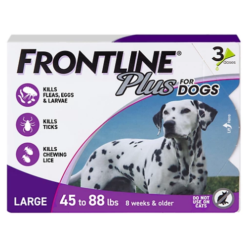 Frontline Plus K9 Flea and Tick Treatment 45-88# 3 Doses