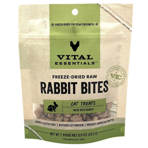 Vital Essentials Cat Treat Freeze Dried Rabbit Bites 0.9 oz