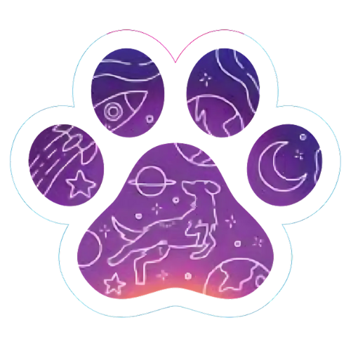 Dog Paw Space Pup Large Sticker