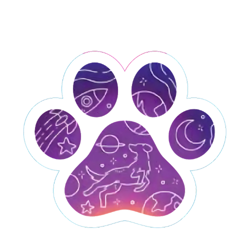 Dog Paw Space Pup Small Sticker