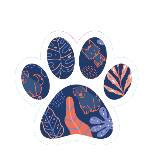Dog Paw Pet Plants Small Sticker