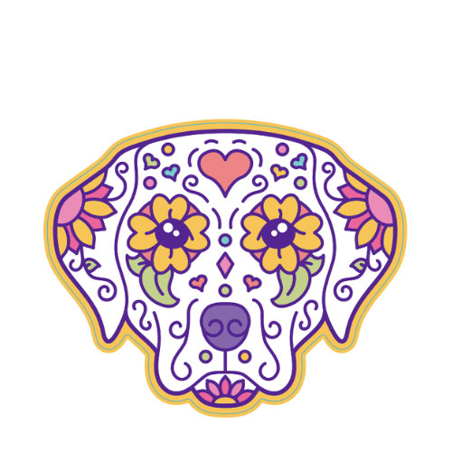 Dog Sugar Skull Small Sticker
