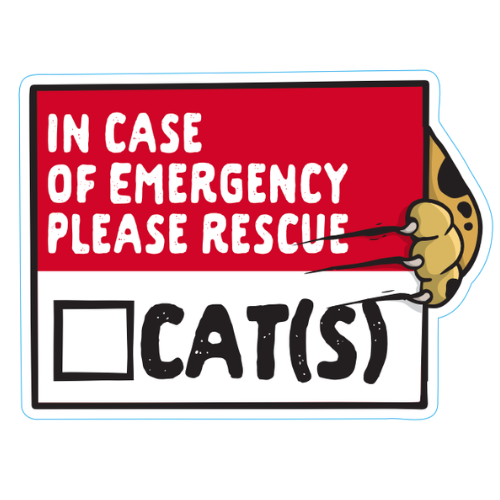 "In Case Of Emergency" Cat Rescue Large Sticker
